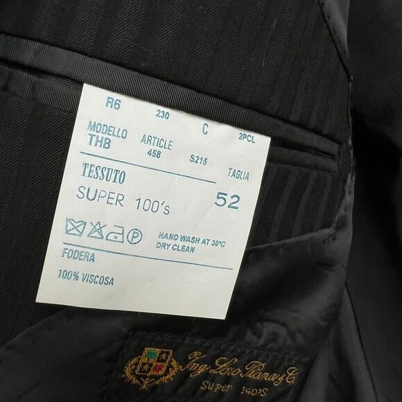 Ermengildo Zegna Black Blazer Loro Piana Sportcoat Jacket Size 52 Professional - Picture 7 of 7
